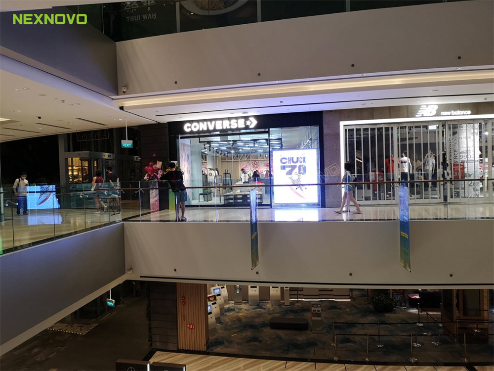 NEXNOVO NJ series transparent LED screen in Converse Singapore