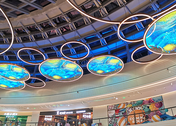 NEXNOVO's ceiling transparent LED displa