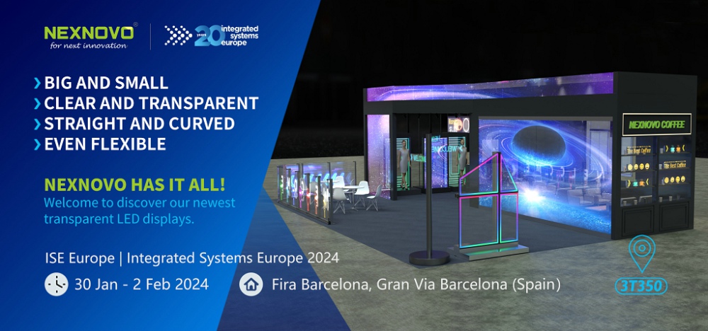 ise2024 Barcelona Expo Center transparent led screen