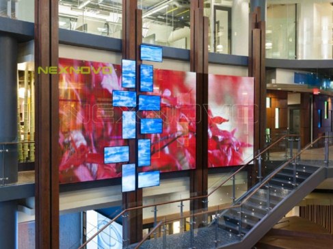 Canada BlueShore Financial HeadQuarter glass media facade transparent LED display project