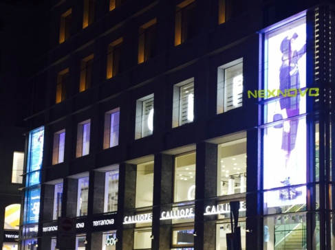 Italy Terranova and Calliope brand flagship transparent LED display