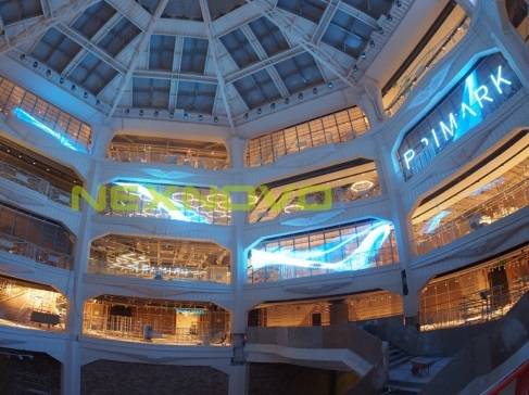 Spain Madrid PRIMARK flagship shopping mall transparent LED display