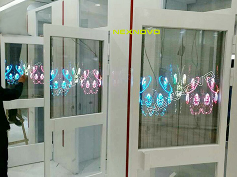 All in one window transparent LED poster for CZ BANK in China