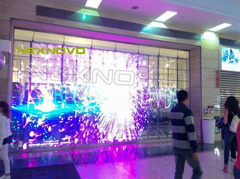 NEXNOVO transparent LED ad player for KI