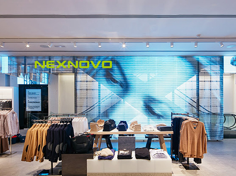 MANGO brand store transparent LED displa