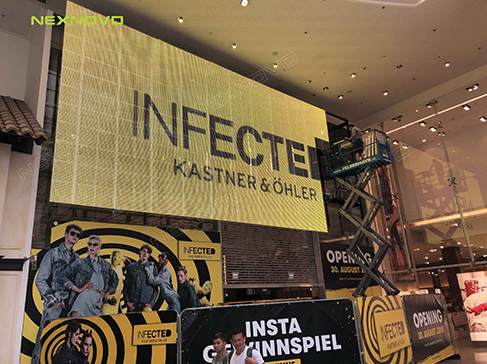 NEXNOVO transparent LED display for Plus City, Austria