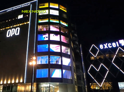 South Tower in Japan - Media facade transparent LED screen