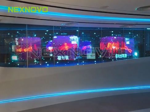 High resolution transparent LED wall for China National Building Material Group