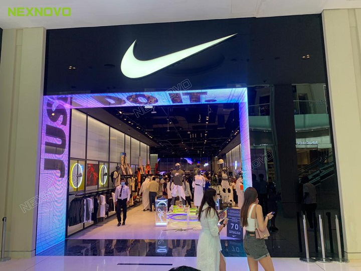 NEXNOVO glass LED screen|NIKE flagship s